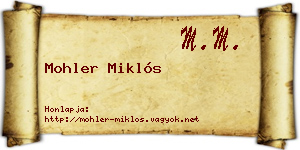 Mohler Miklós névjegykártya
